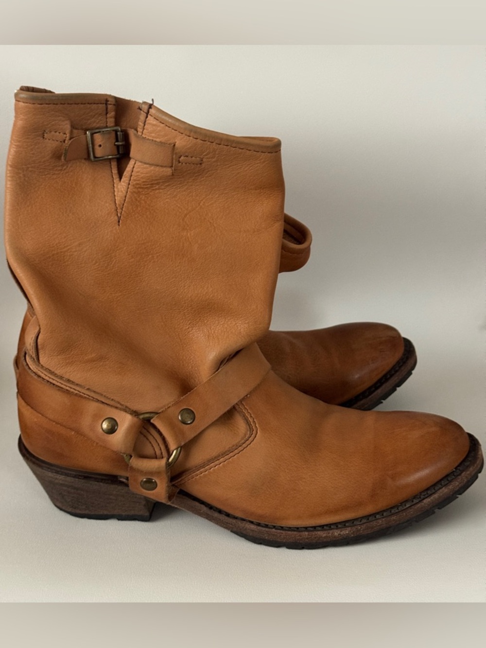 Vintage‎ Shoe Co Eliza Slouch Engineer Harness Boot size 8 USA made leather